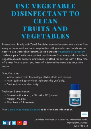 use vegetable disinfectant to clean fruits