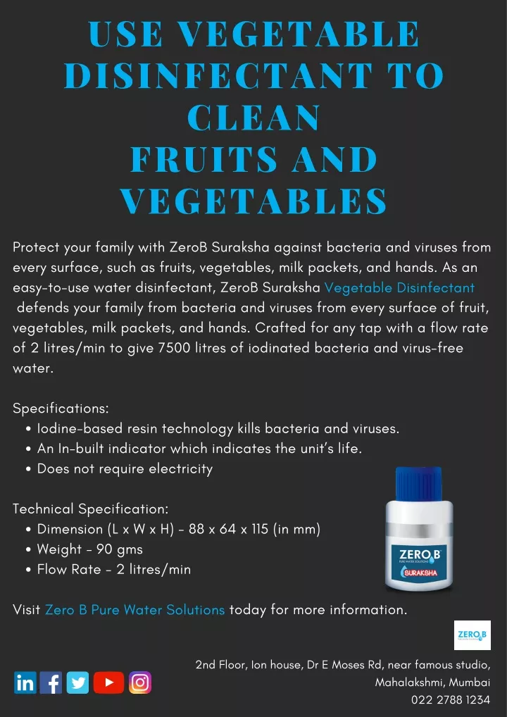use vegetable disinfectant to clean fruits