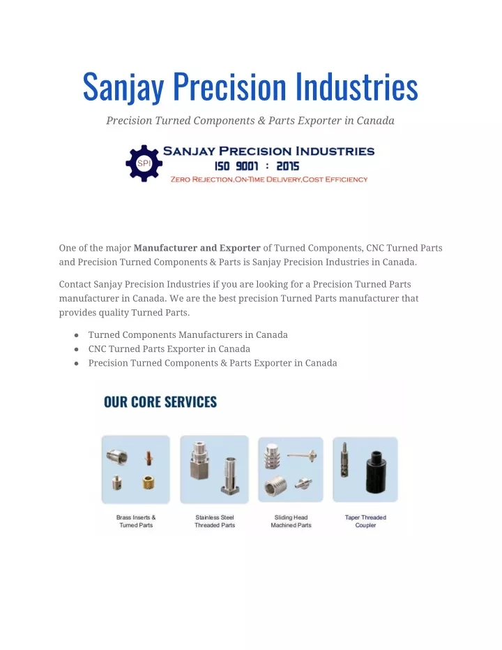 sanjay precision industries precision turned