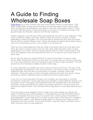 a guide to finding wholesale soap boxes soap