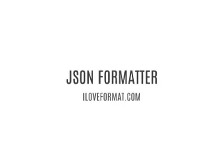 Json Formatter