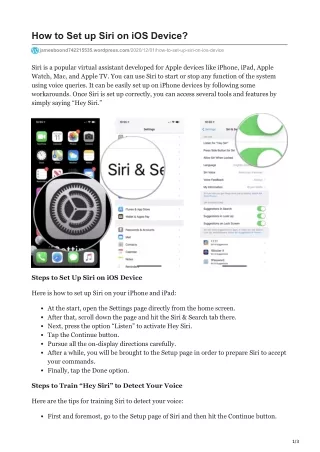 How to Set up Siri on iOS Device?