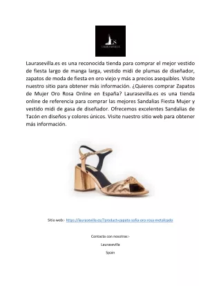 Zapatos Oro Rosa para Mujer Online en España | Laurasevilla.es