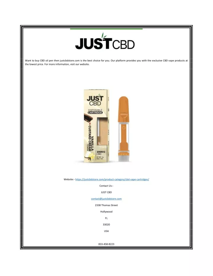 want to buy cbd oil pen then justcbdstore