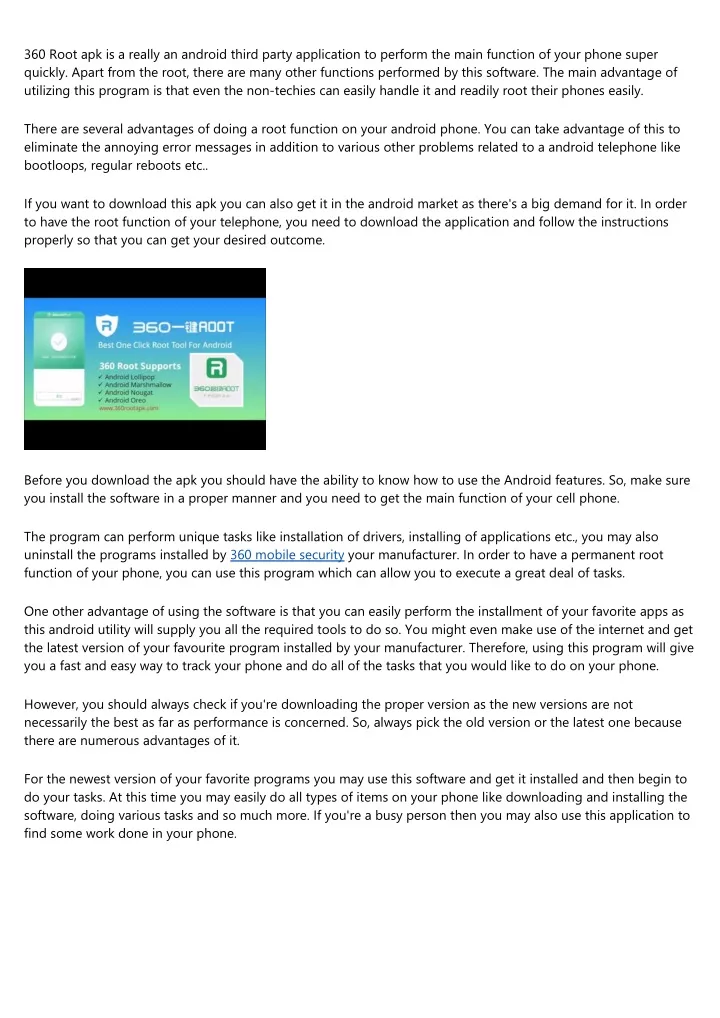 360 root apk is a really an android third party