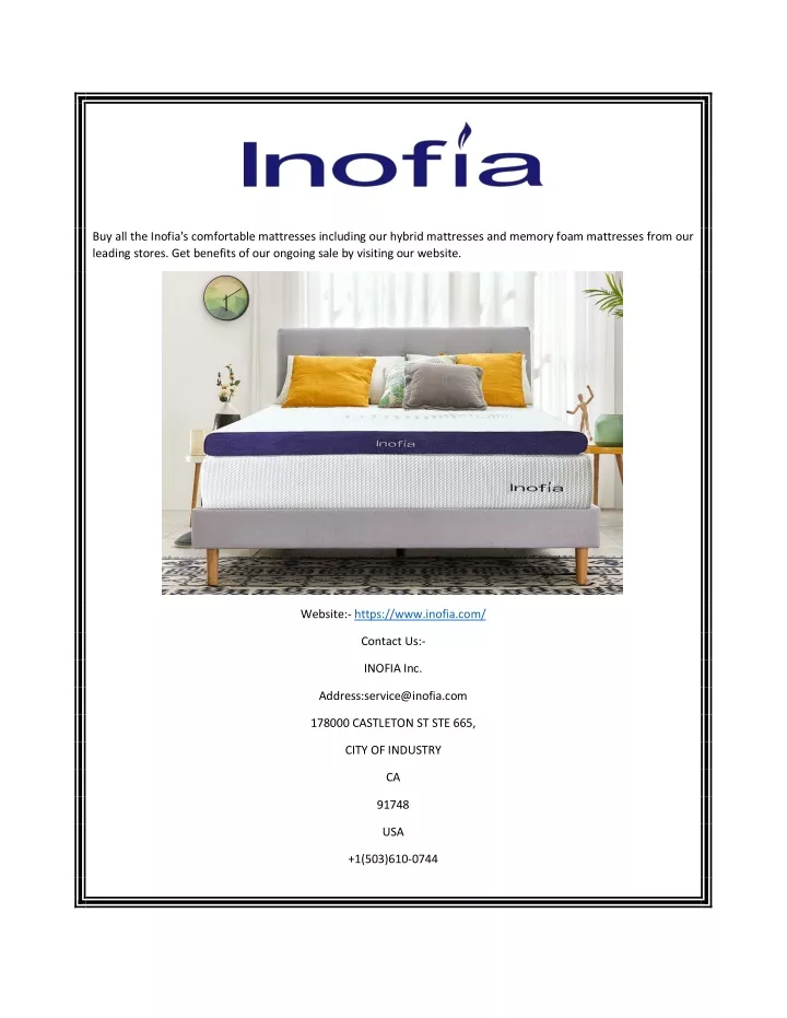 buy all the inofia s comfortable mattresses