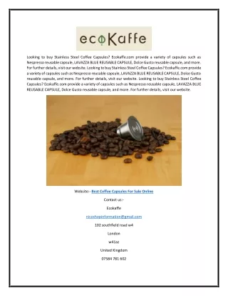 Best Coffee Capsules for Sale Online | Ecokaffe.com