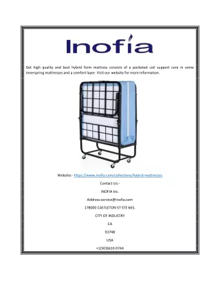 get high quality and best hybrid form mattress
