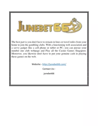 Online Betting in Singapore | Junebet66.com