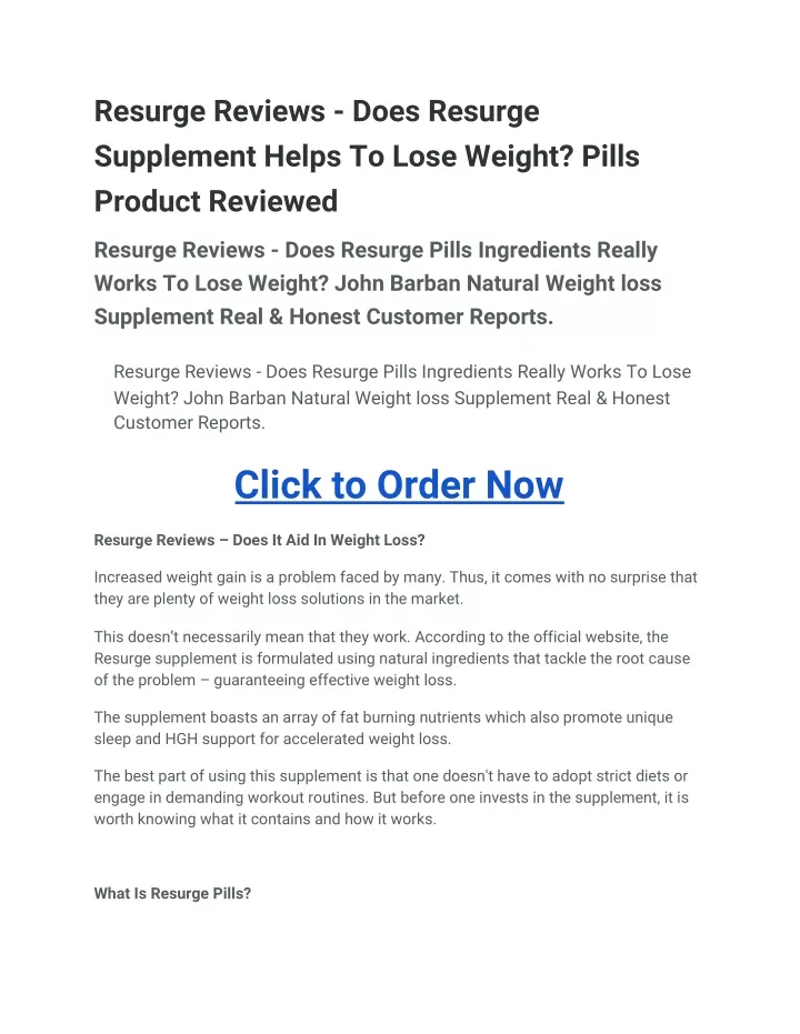 resurge reviews does resurge supplement helps