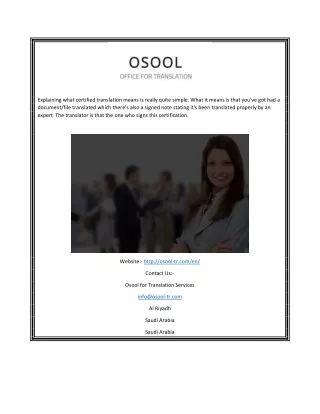 Certified Translation Offices in Riyadh | Osool-tr.com/en