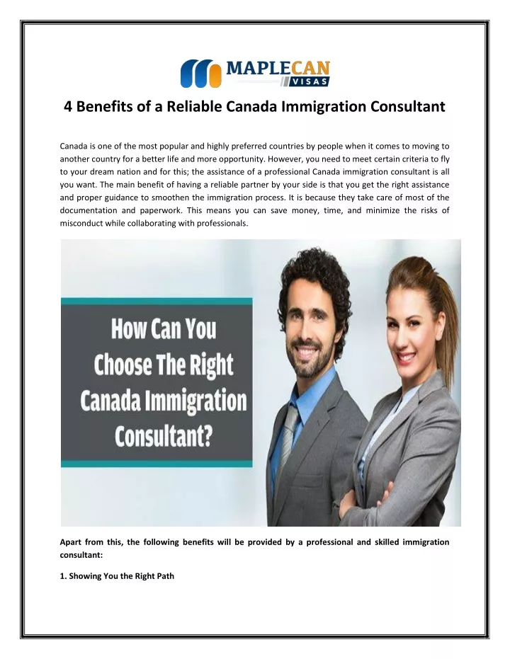 4 benefits of a reliable canada immigration