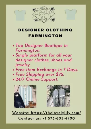 Designer Clothing Farmington | Online Shopping | The Lovely Lily