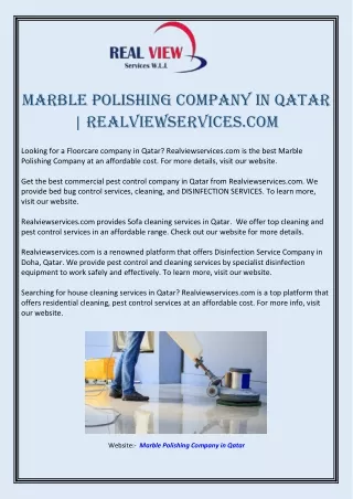 Marble Polishing Company in Qatar | Realviewservices.com