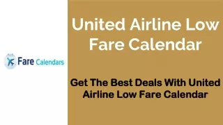 United Airline Low Fare Calendar