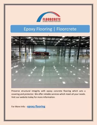Epoxy Flooring | Floorcrete