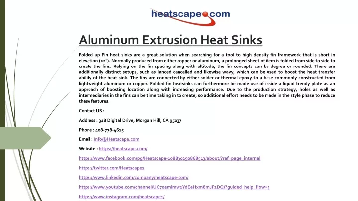aluminum extrusion heat sinks