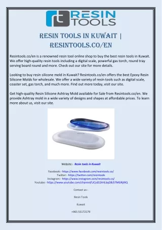 Resin Tools in Kuwait  Resintools.coen
