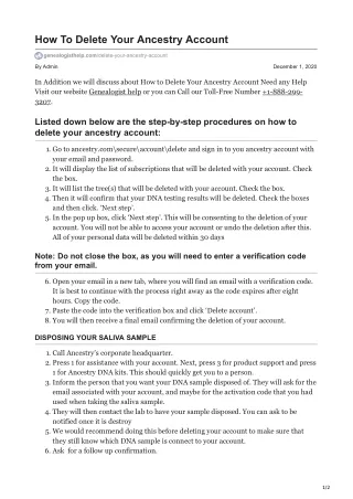 how to delete your ancestry account