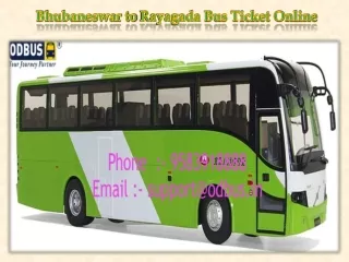 Bhubaneswar to Rayagada Bus Ticket Online