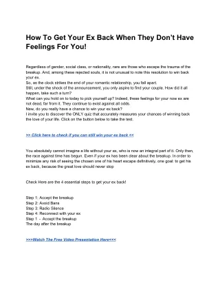 how to get your ex back when they don t have