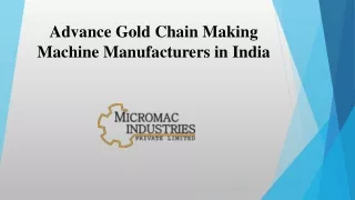 Gold Chain Making Machine Manufacturers in India