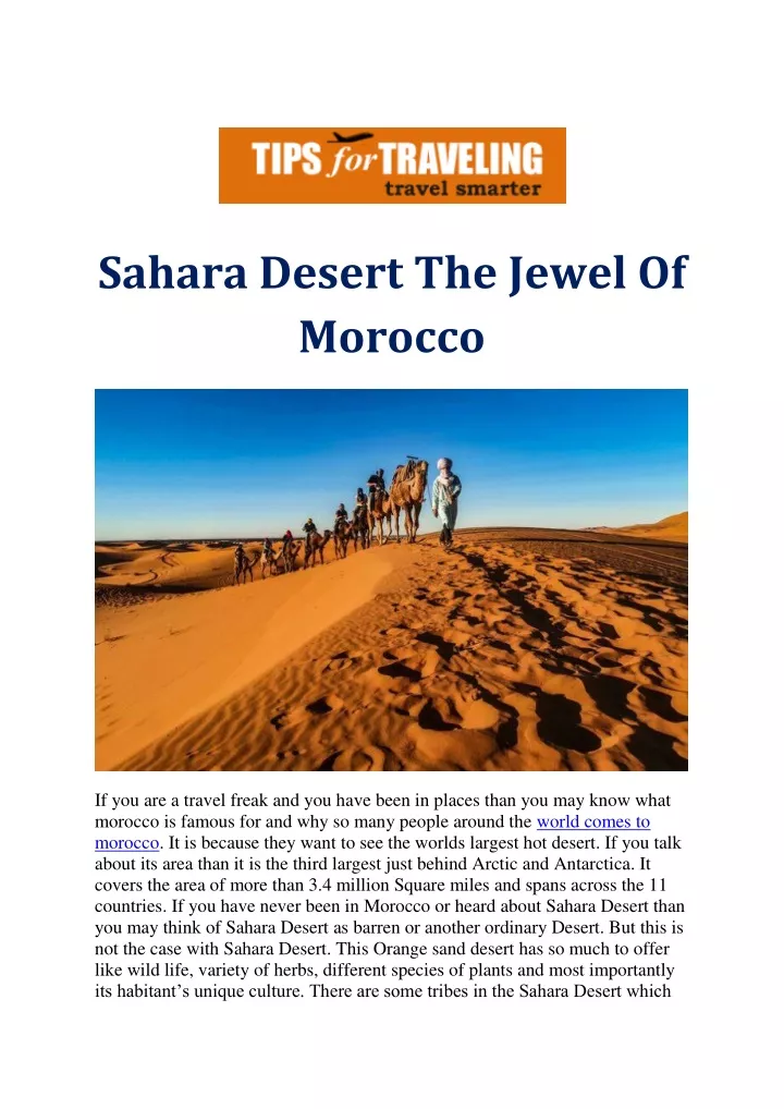sahara desert the jewel of morocco