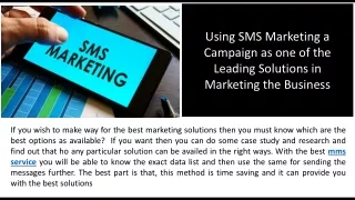 using sms marketing a campaign