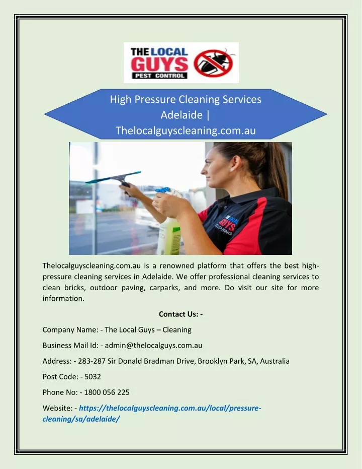 high pressure cleaning services adelaide