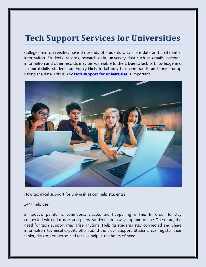tech support services for universities