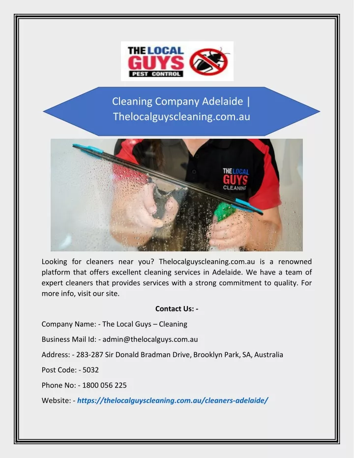 cleaning company adelaide thelocalguyscleaning