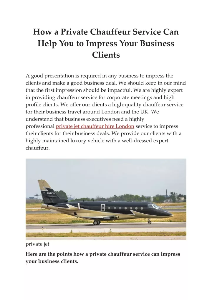 how a private chauffeur service can help