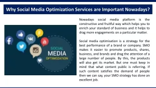 why social media optimization services