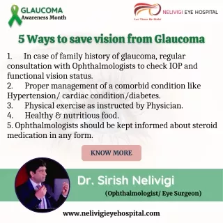 Save your vision from Glaucoma | Best Eye Hospitals in Bellandur, Bangalore, Kasavanahalli | Nelivigi Eye Hospital