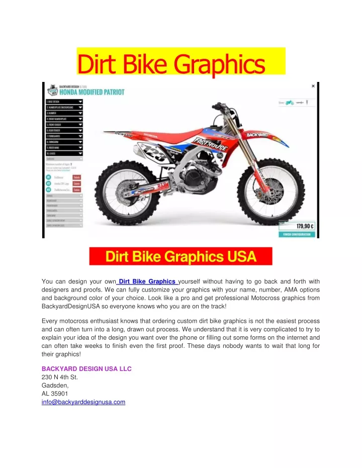 dirt bike graphics