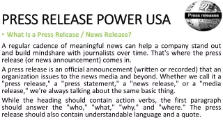 Press Release Power Best Content