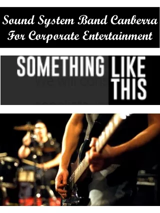 sound system band canberra for corporate entertainment