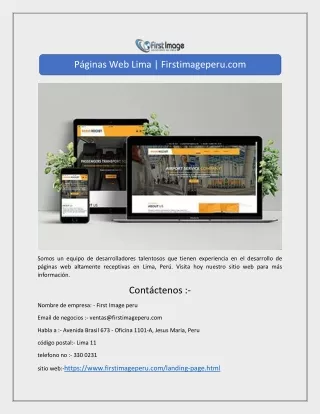 Páginas Web Lima | Firstimageperu.com