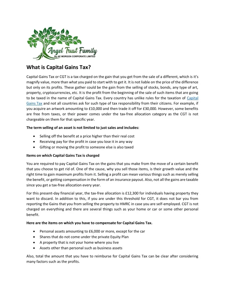 what is capital gains tax