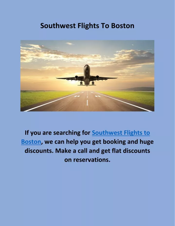 southwest flights to boston