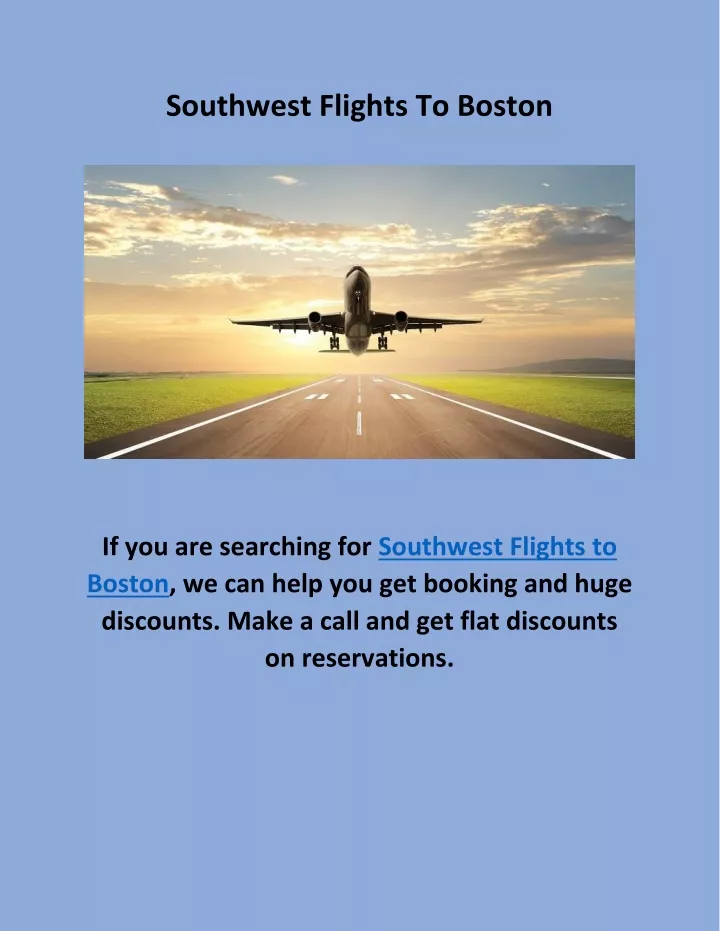 PPT - Southwest Flights To Boston PowerPoint Presentation, free ...