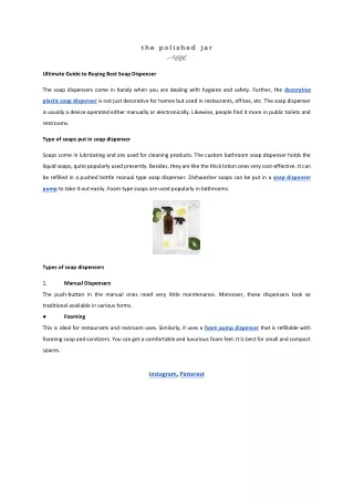 ultimate guide to buying best soap dispenser