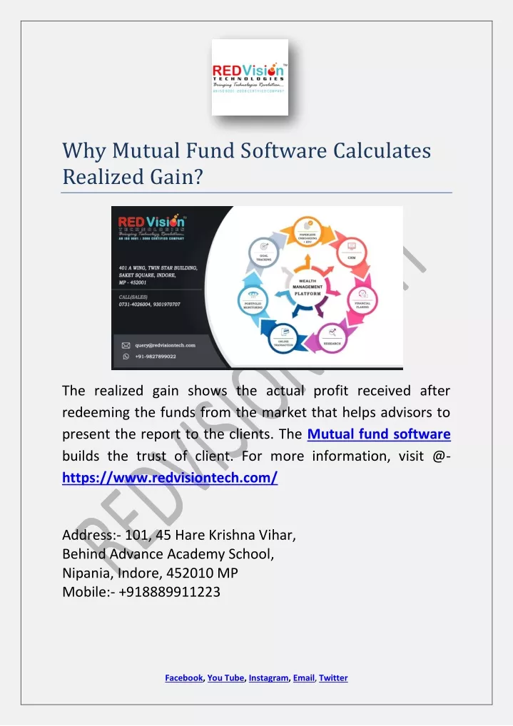 why mutual fund software calculates realized gain