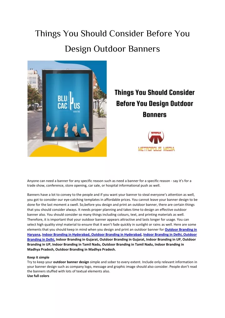 things you should consider before you design