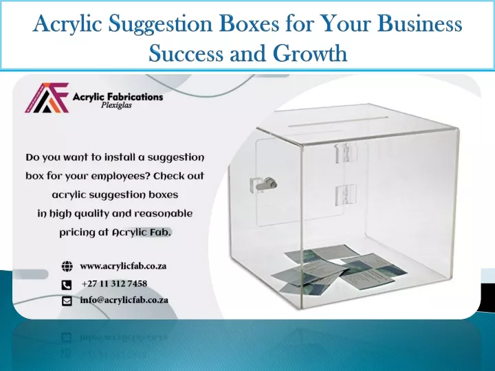 acrylic suggestion boxes for your business success and growth