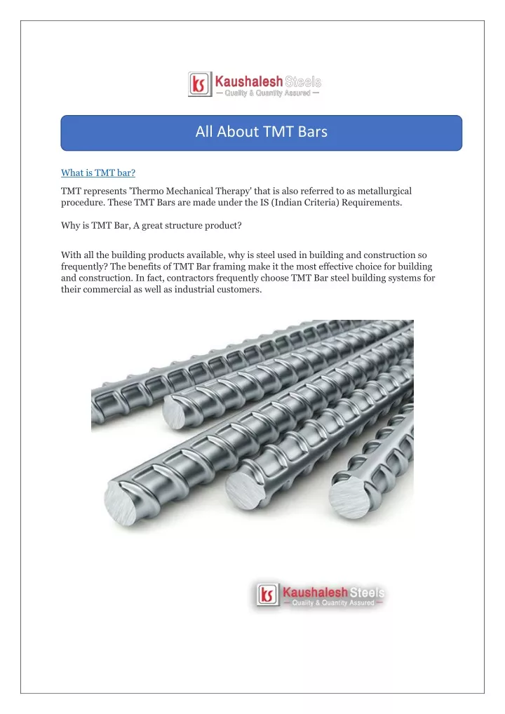 all about tmt bars