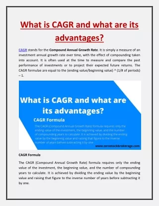 What is CAGR and what are its advantages?