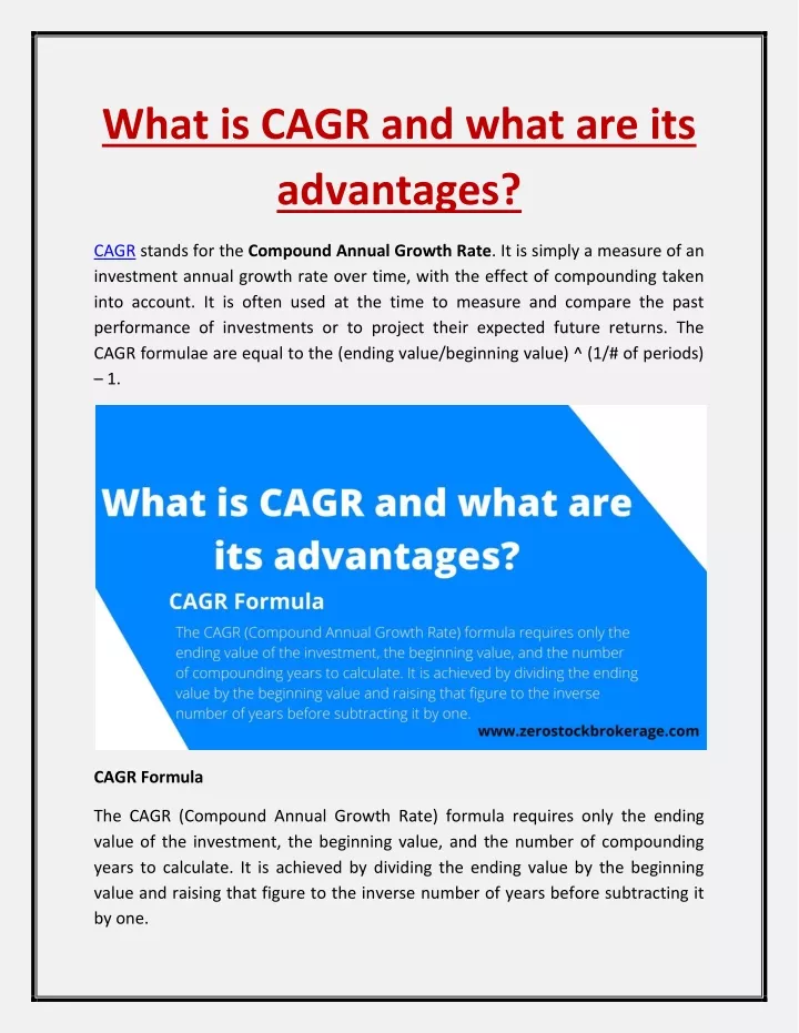 what is cagr and what are its advantages