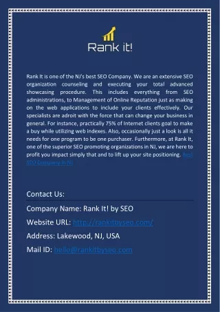 SEO Services New Jersey | rankitbyseo.com