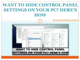 WANT TO HIDE CONTROL PANEL SETTINGS ON YOUR PC? HERE’S HOW